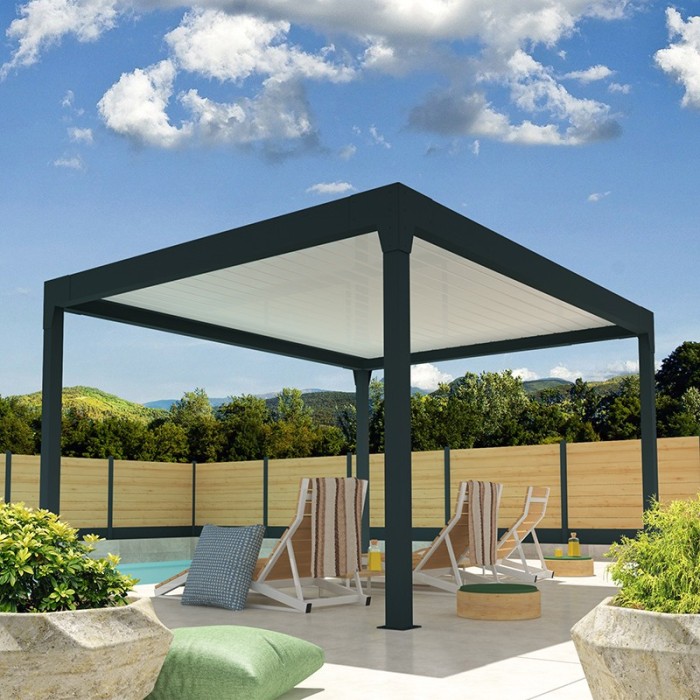 Pérgola Bioclimática a medida Bulnes Isla B/N