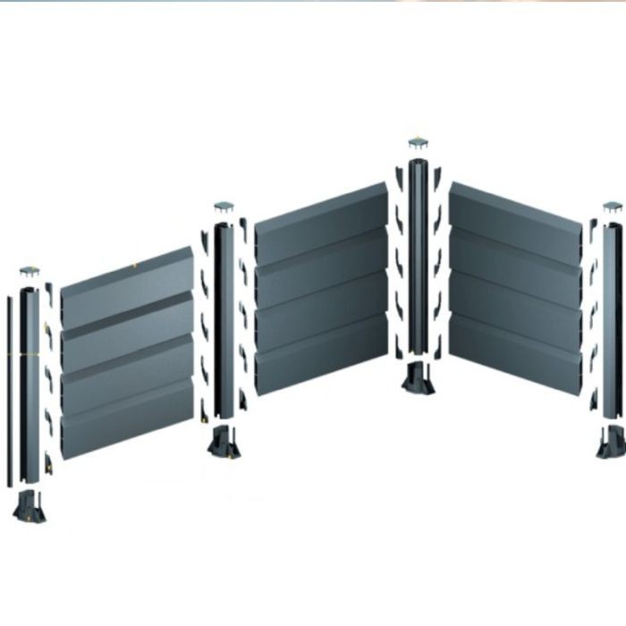 Valla de aluminio ranurada para Jardín Montaje