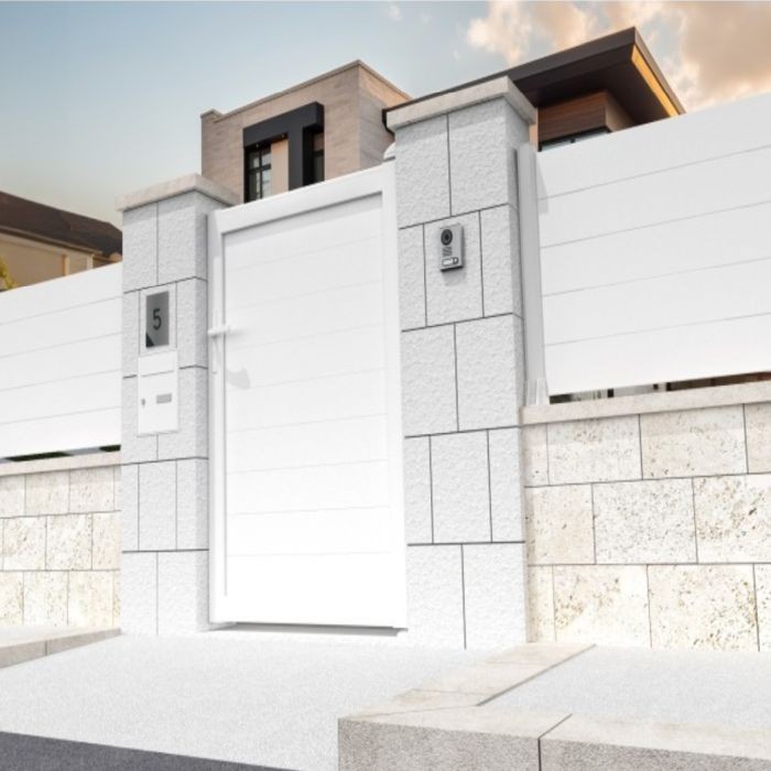 Puerta exterior de aluminio completa Blanca