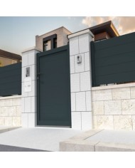 Puerta exterior de aluminio completa Negra