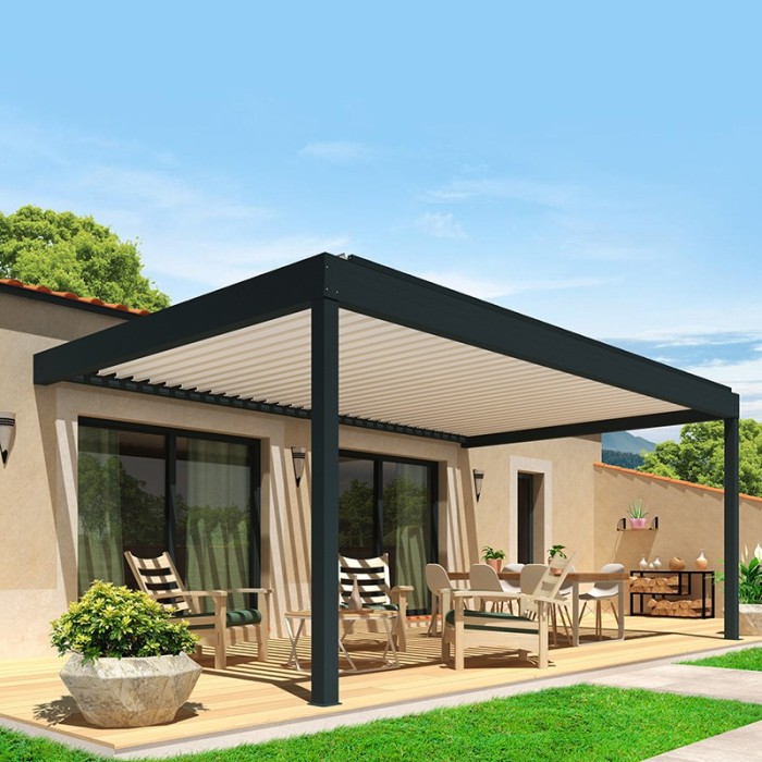 Pérgola Bioclimática a medida Santi Petri Perpendicular B/N